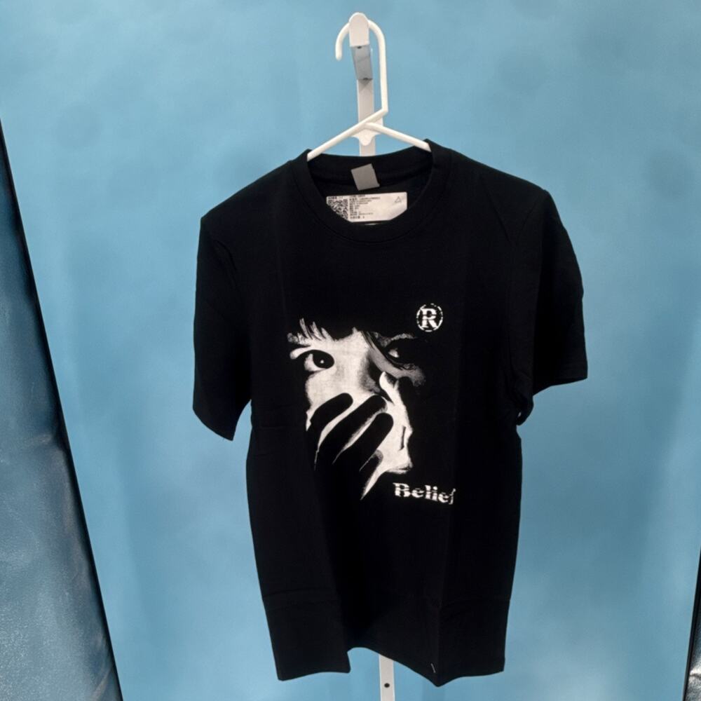 Digiprint Apparel Men's Black Belief Graphic Crew Neck Cotton T-Shirt Size S